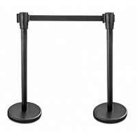 Retractable Crowd Control Stanchion and Queue Stand Barrier with Retractable Belt  Flat Base for restuarant and airport